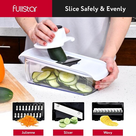 8 in 1 Mandoline Slicer & Vegetable Chopper 16pcs Veggie Cutter with Container - Picture 2 of 7